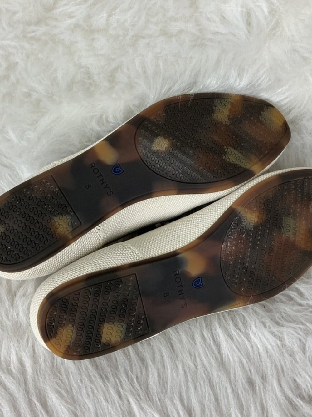 Rothy's Cream Gardenia White Black Trim Blue Halo The Square Toe Mary Janes 8 - Picture 8 of 11